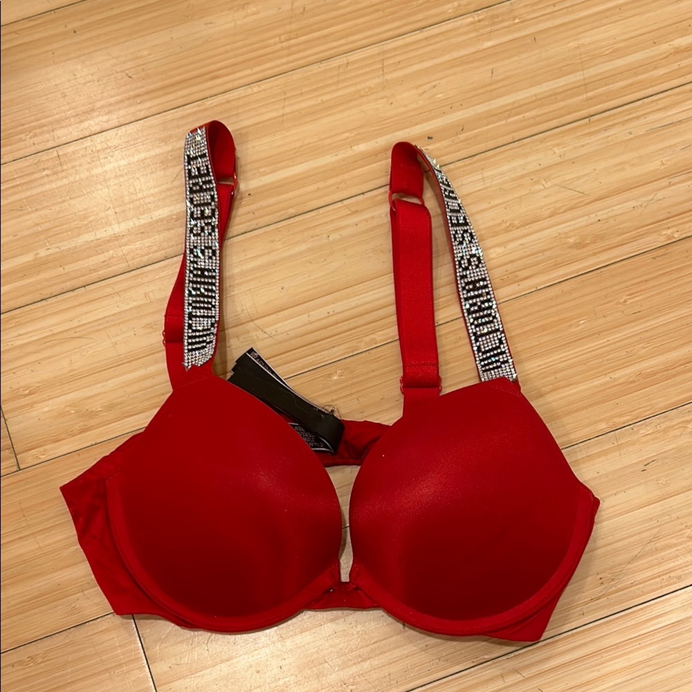Red Bra VS with Sparkle Straps